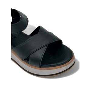 VOYAGER 9714 KADIN DERİ SANDALET - SİYAH - 40