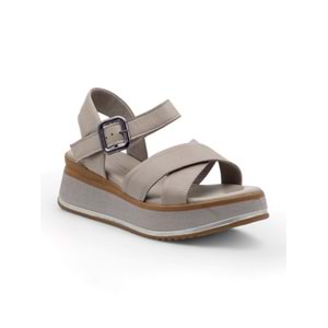 VOYAGER 9714 KADIN DERİ SANDALET - TAŞ - 40