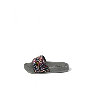 PİENN 20037-004 RENKLİ BONCUKLU TERLİK - FÜME - 37