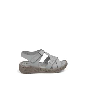 VOYAGER 9216 KADIN DERİ SANDALET SARAÇLI - BEYAZ NATA - 39