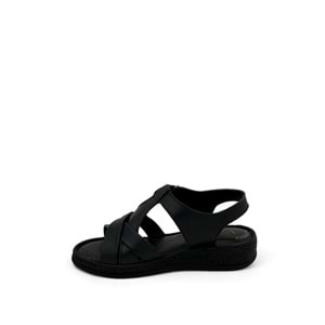 VOYAGER 9216 KADIN DERİ SANDALET SARAÇLI - SİYAH NATA - 37