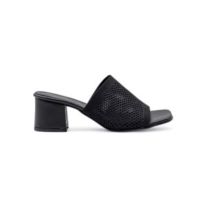 VİVENZA HASIRLI KADIN TOPUKLU TERLİK - SİYAH - 36