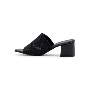 VİVENZA HASIRLI KADIN TOPUKLU TERLİK - SİYAH - 36