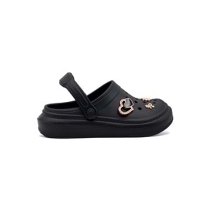 AKINALBELLA E263.012 TAŞLI KADIN CROCS TERLİK - SİYAH - 36