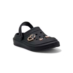 AKINALBELLA E263.012 TAŞLI KADIN CROCS TERLİK - SİYAH - 36