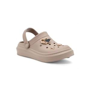 AKINALBELLA E263.012 TAŞLI KADIN CROCS TERLİK - VİZON - 40