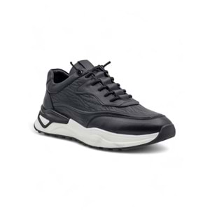 VOYAGER 1003 ERKEK HAKİKİ DERİ SNEAKER AYAKKABI - SİYAH - 41
