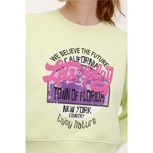 LUMBERJACK WL BONNI 16SS507 4PR KADIN SWEATSHİRT - LİME - L