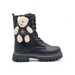 WANETTİ AYICIKLI KIZ ÇOCUK BOT - SİYAH - 35