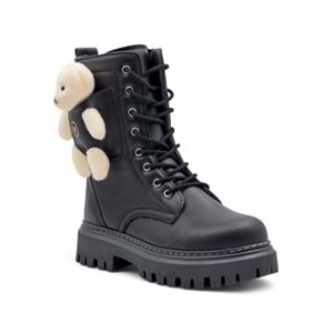 WANETTİ AYICIKLI KIZ ÇOCUK BOT - SİYAH - 35