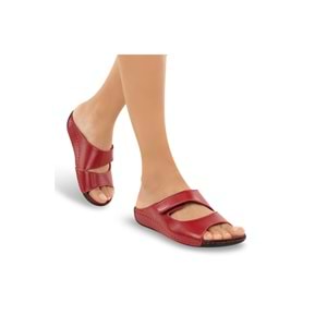 Muya Solena Anatomik Taban Dört Mevsim Kadın Terlik - Kırmızı - 40