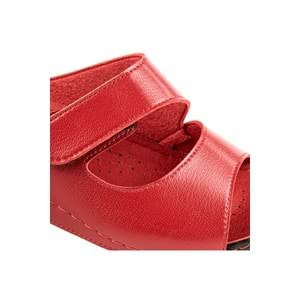 Muya Solena Anatomik Taban Dört Mevsim Kadın Terlik - Kırmızı - 40