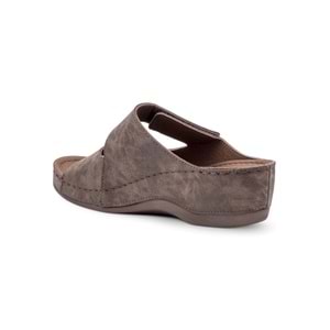 Muya Anyar Anatomik Taban Jel Destekli Topuk Dikeni Dört Mevsim Kadın Terlik - Kahverengi - 40