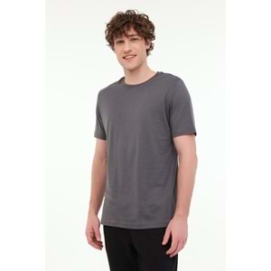 LUMBERJACK MB CT110 PM C NK T-SH 5FX ERKEK KISA KOL TİŞÖRT - ANTRASİT - M