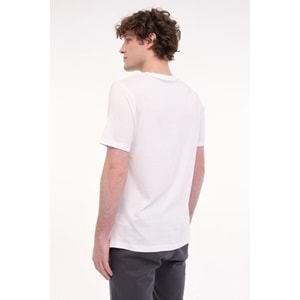 LUMBERJACK MB CT110 PM C NK T-SH 5FX ERKEK KISA KOL TİŞÖRT - KIRIK BEYAZ - L