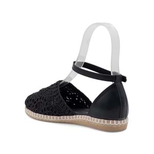 PANDORA MODA Y25.82.221 KADIN HASIR SANDALET - SİYAH - 40