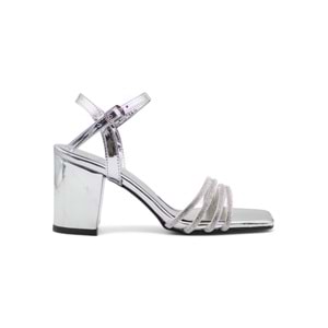 PANDORA MODA Y25.50.03 DÖRT ŞERİT TAŞLI KADIN KALIN TOPUKLU ABİYE - GÜMÜŞ - 39