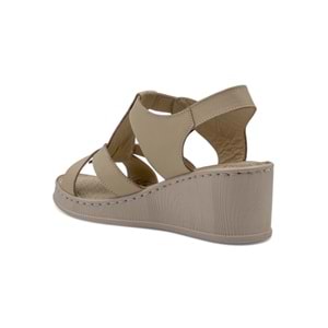 VOYAGER 9200 HAKİKİ DERİ KADIN ÇAPRAZ SANDALET - BEJ - 41