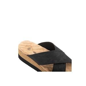 Muya Fast Anatomik Taban Topuk Dikeni Kadın Terlik - Nubuk Siyah - 40