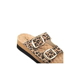 Muya Pantai Anatomik Taban Topuk Dikeni Kadın Terlik - Leopar - 37