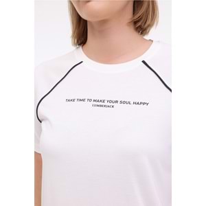 LUMBERJACK WL ANISA 11MS425 5FX KADIN KISA KOL TİŞÖRT - BEYAZ - M