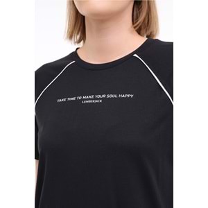 LUMBERJACK WL ANISA 11MS425 5FX KADIN KISA KOL TİŞÖRT - SİYAH - L