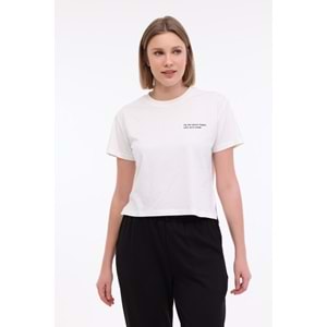 LUMBERJACK WL ANNA 11 5FX KADIN KISA KOL TİŞÖRT - EKRU - L