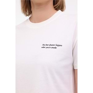 LUMBERJACK WL ANNA 11 5FX KADIN KISA KOL TİŞÖRT - EKRU - L