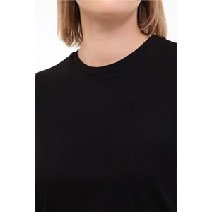 KİNETİX WL PELYAF 11KT71 5FX KADIN KISA KOL TİŞÖRT - SİYAH - S