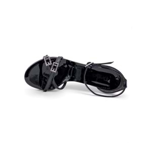 PANDORA MODA Y25.115.803 ÇAPRAZ TOKALI KADIN TOPUKLU ABİYE - SİYAH RUGAN - 35