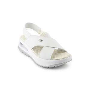 Muya Nwanwa Anatomik Air Max Tabanlı Topuk Dikeni Kadın Sandalet - Beyaz - 37