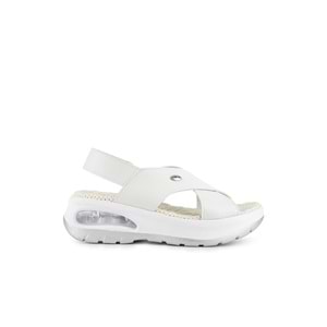 Muya Nwanwa Anatomik Air Max Tabanlı Topuk Dikeni Kadın Sandalet - Beyaz - 39