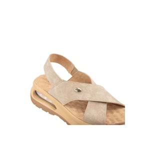 Muya Nwanwa Anatomik Air Max Tabanlı Topuk Dikeni Kadın Sandalet - Krem - 40