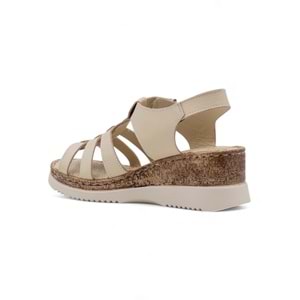 VOYAGER 9208 HAKİKİ DERİ KADIN SANDALET - BEJ - 40