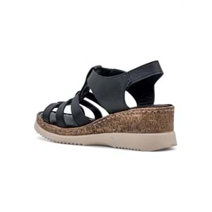 VOYAGER 9208 HAKİKİ DERİ KADIN SANDALET - SİYAH - 40