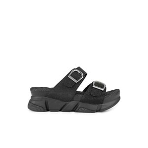 Muya Kiirus Anatomik Taban Topuk Dikeni Kadın Terlik - Siyah - 40