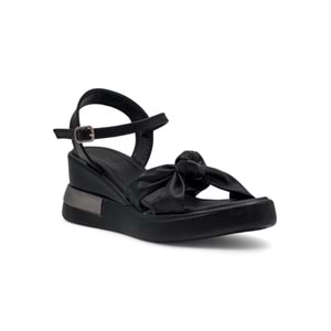 BERK POLİ TABAN DÜĞÜMLÜ KADIN SANDALET - SİYAH - 37