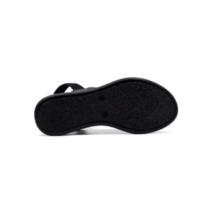 BERK POLİ TABAN LASTİKLİ KADIN SANDALET - SİYAH - 40