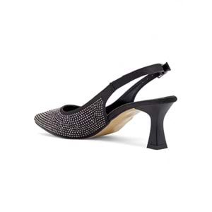 BERK TAŞLI ALÇAK KADEH TOPUKLU ABİYE - SİYAH - 40