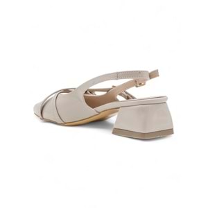 BERK ÇAPRAZ ATKI ALÇAK TOPUKLU ABİYE RUGAN - KREM - 36