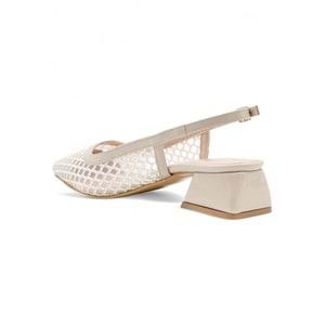 BERK FİLELİ ALÇAK TOPUKLU ABİYE - KREM - 37