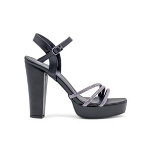BERK TAŞLI PLATFORM YÜKSEK KALIN TOPUKLU ABİYE - SİYAH - 40