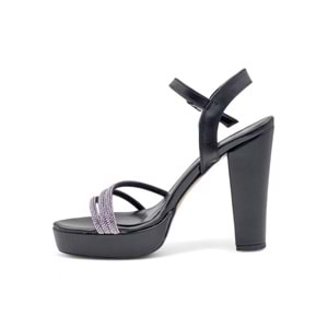 BERK TAŞLI PLATFORM YÜKSEK KALIN TOPUKLU ABİYE - SİYAH - 40