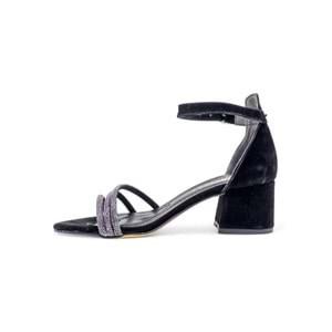 BERK TAŞLI ALÇAK TOPUKLU ABİYE SÜET - SİYAH - 40