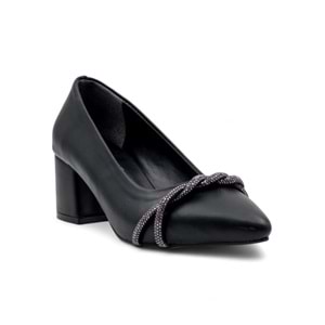 BERK TAŞLI KALIN TOPUKLU ABİYE - SİYAH - 37