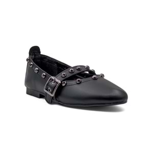 KAYGISIZ ZIMBA DETAYLI TOKALI KADIN BABET - SİYAH - 40