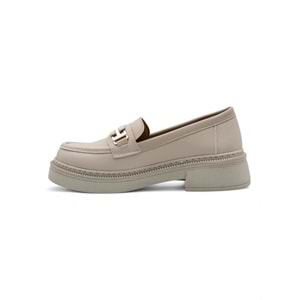 WHİTE ANGEL TOKA DETAYLI KADIN LOAFER AYAKKABI - KREM - 40