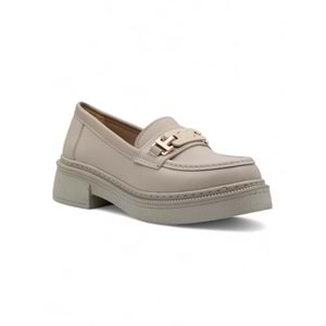 WHİTE ANGEL TOKA DETAYLI KADIN LOAFER AYAKKABI - KREM - 40