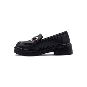 WHİTE ANGEL TOKA DETAYLI KADIN LOAFER AYAKKABI - SİYAH - 37