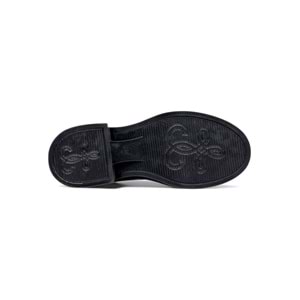 ŞANZELİZE TOKA DETAYLI KADIN LOAFER AYAKKABI RUGAN - SİYAH - 36